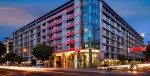 Mid-rise apartment building developed on a surface parking lot in downtown Los Angeles, just east of L.A. Live and the Staples Center.