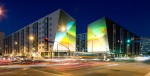 Transit village built directly above an underground-rail station along Wilshire Boulevard, approximately three miles west of downtown Los Angeles.