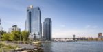 Rental apartment high-rise along the Williamsburg waterfront in Brooklyn, directly across the East River from Manhattan.